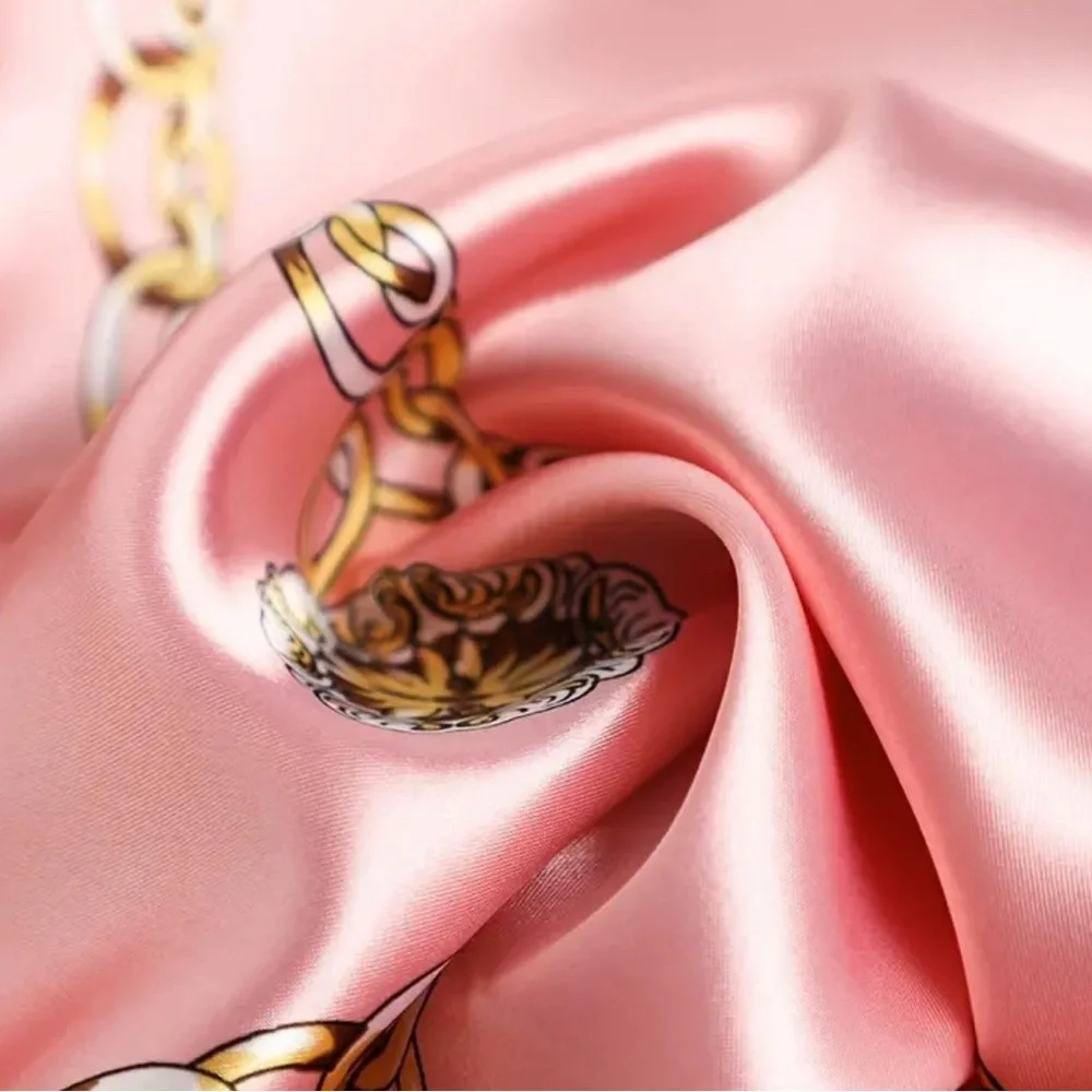 Elle Pink Baroque Leopard Satin Scarf